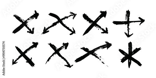 Bild auf Leinwand Various arrows pointing in different directions and orientations Vector