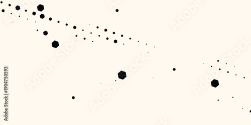 Hexagon Shapes Vector Abstract Geometric Technology Retrowave Sci-Fi Texture Isolated on Light Background. Halftone Hex Retro Simple Pattern. Eps10