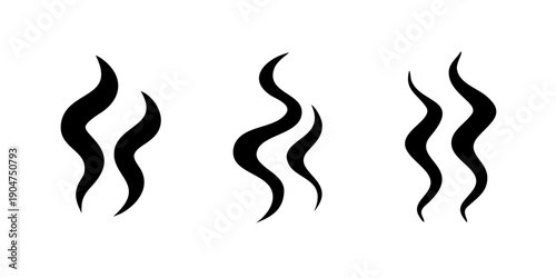Φωτογραφία Three distinct black squiggly lines on a white background Vector