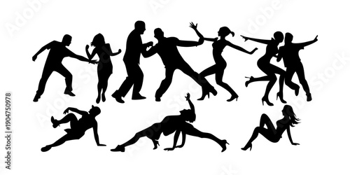 Tableau sur toile Diverse group of people engaged in various physical activities and exercises