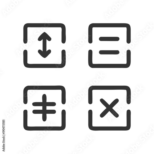 Four mathematical operation icons arranged in a square pattern Vector