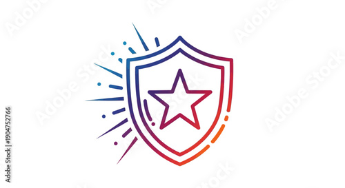Gradient star shield icon symbolizing security protection and premium quality achievement award