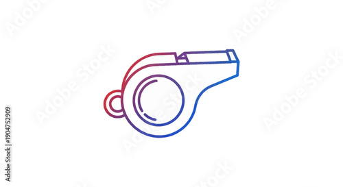Vibrant Gradient Line Art Whistle Icon for Sports and Alerts and Communication Device