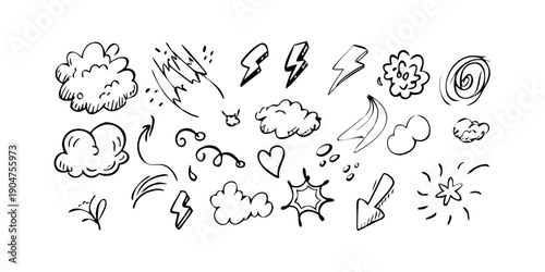 Canvas-taulu A collection of various weather and natural phenomenon icons