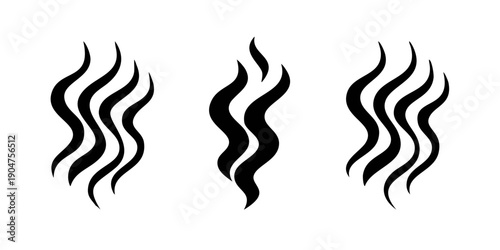 Slika na platnu Three distinct abstract line art designs with varying shapes and orientations Ve