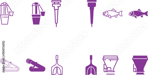 Gardening Tools and Fish Icons