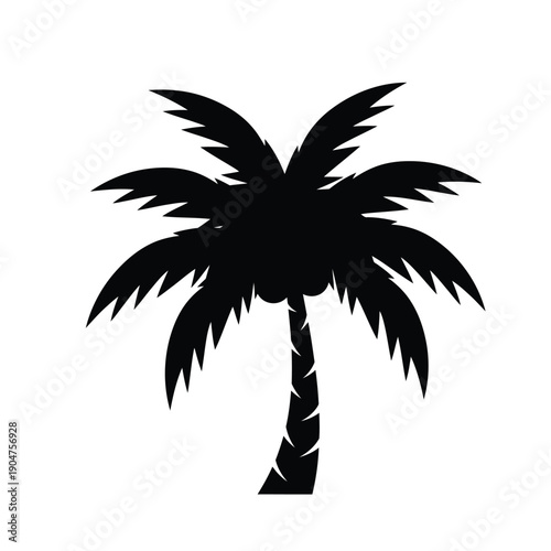 Classic Palm Tree Silhouette Vector. Timeless Graphic for Logos, Brand Identity, and Sunset Backgrounds.