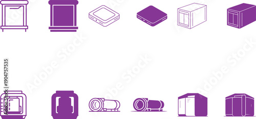 Purple Appliance Icons Set
