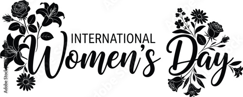 International women's day floral vector illustration for equality and empowerment