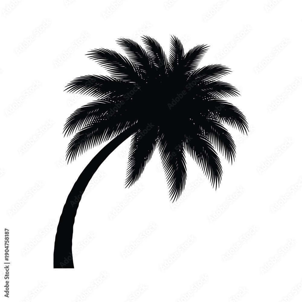 Obraz premium Chic vector illustration of a palm tree, exuding a modern and stylish vibe, perfect for fashion or lifestyle-related design projects.