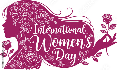 International women's day floral vector illustration for female empowerment