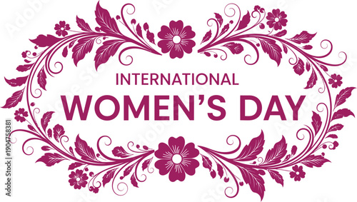 International women's day floral vector illustration for empowerment and celebration