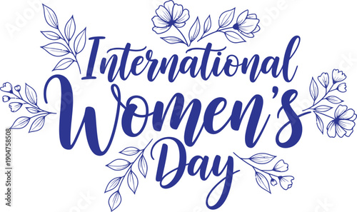 International women's day floral vector illustration for equality and empowerment