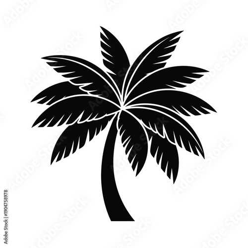Simple Outline Palm Tree Vector Icon for Clean and Minimalist Web Design