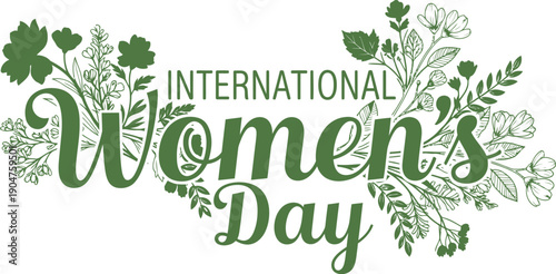 International women's day floral vector illustration for equality and empowerment