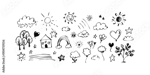 Fotografija A delightful assortment of diverse icons and symbols in a playful arrangement Ve