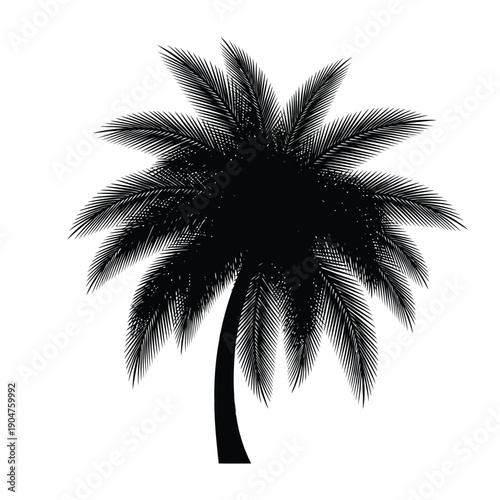 Stylized palm tree vector graphic with a playful, modern aesthetic for engaging summer and vacation content.