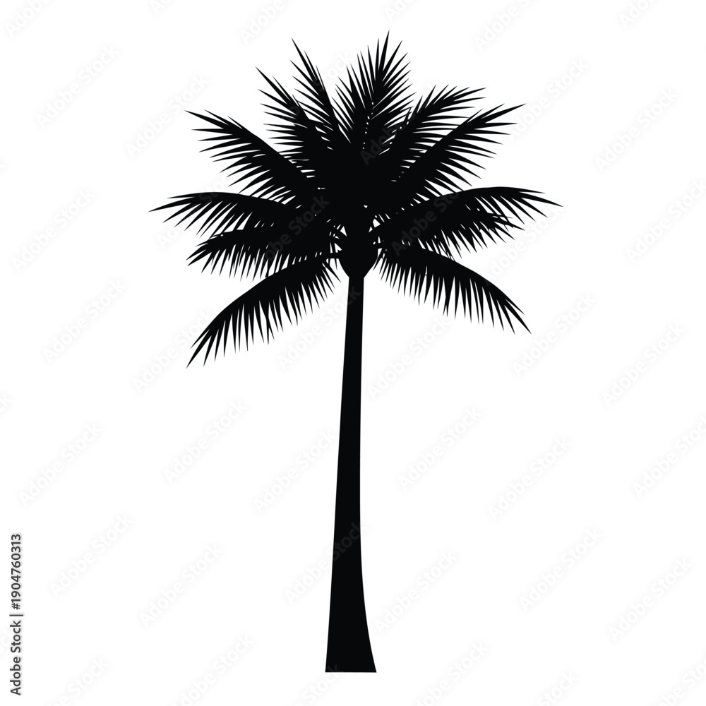Obraz premium Palm tree line art vector, elegant outline for minimalist branding, invitations, and stationery.