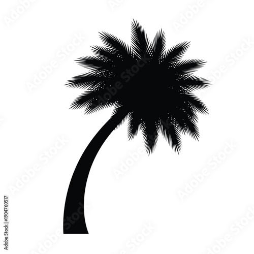 Bold palm tree vector art, energetic design for sports branding, summer events, and dynamic graphics.