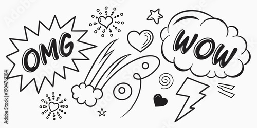 Canvastavla A dynamic illustration of a person experiencing a sudden realization with sound effects