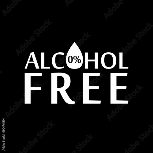 Alcohol free icon isolated on black background