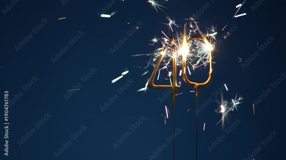 custom made wallpaper toronto digital40th anniversary festive footage made with Bengal fire forming the number forty