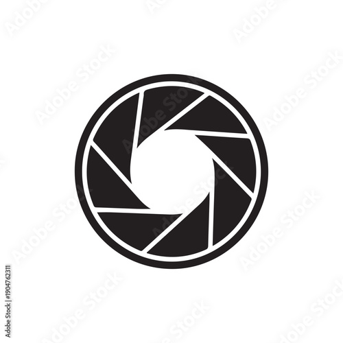 Camera Aperture Blades Black Vector Icon Photography
