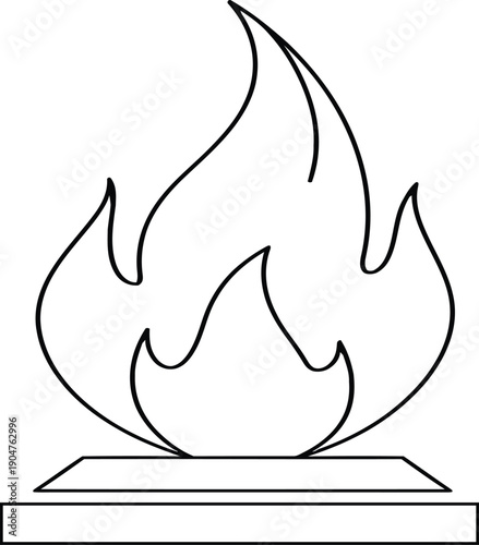 Simple line drawing of a fire flame