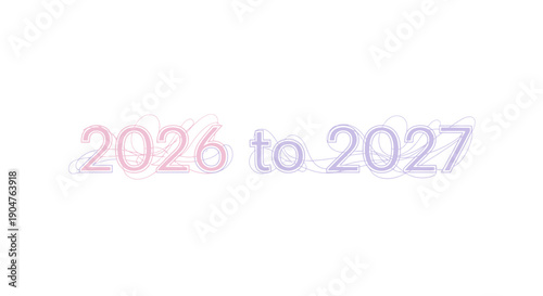 Stylish Year Transition Design from 2026 to 2027 with Elegant Pastel Colors Minimalist Graphic