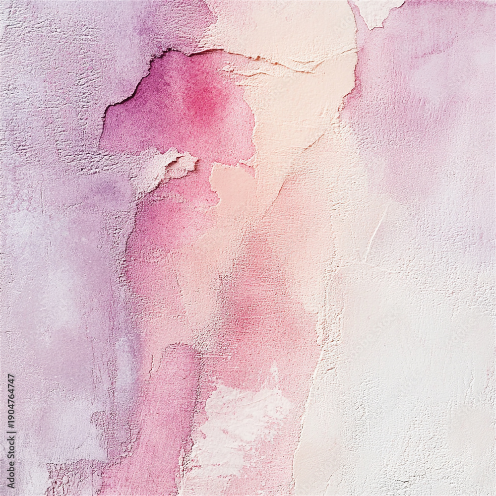 Fototapeta premium Soft pastel abstract plaster texture background. Abstract pastel wall texture with soft pink, lavender, and cream tones, rough plaster surface creating a calm, artistic background with subtle depth.