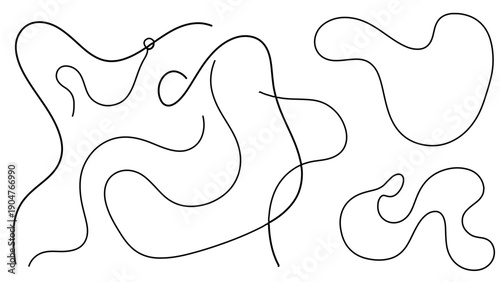 A minimalist vector graphic illustration of abstract wavy lines on a white background