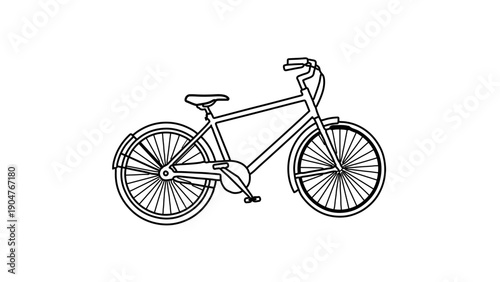 A minimalist vector illustration of a bicycle in a simple line art style