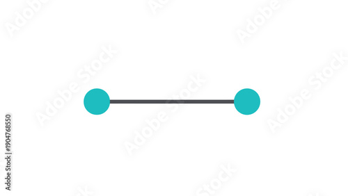 Minimalist Two Dots Connected by Line Icon - Simple Abstract Vector Graphic Linking Nodes, Steps, or Relationship Points