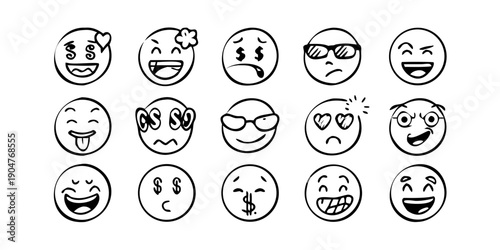 Photos A diverse collection of expressive emoticons showcasing various human emotions V
