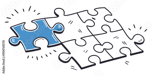 Foto A blue puzzle piece fitting into a larger puzzle, symbolizing problem-solving an