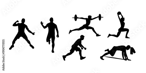 Diverse group of people engaging in various fitness and exercise activities Vector