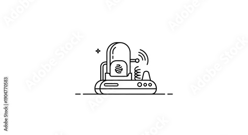 Minimalist futuristic science technology icon representing innovation and advanced research in