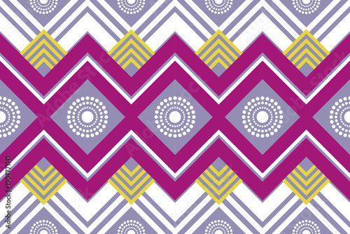 Geometric ethnic traditional art pattern.ikat embroidery style.Design for background,wallpaper,,wrapping,fabric,element.