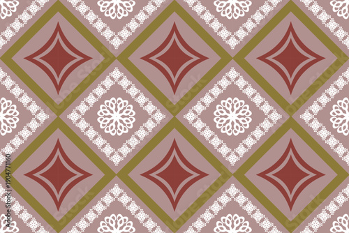 Geometric ethnic traditional art pattern.ikat embroidery style.Design for background,wallpaper,,wrapping,fabric,element.