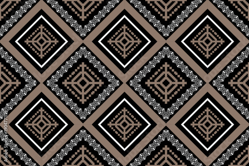 Geometric ethnic traditional art pattern.ikat embroidery style.Design for background,wallpaper,,wrapping,fabric,element.