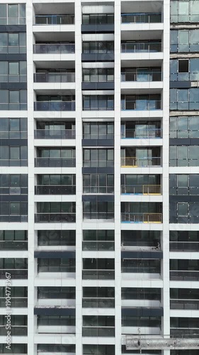 Aerial Shot of Modern Residential Buildings Facade and Windows