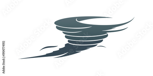 Quadro su tela A dynamic and abstract representation of a swirling tornado in motion