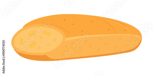 Slika na platnu A freshly baked loaf of bread with a golden brown crust and soft interior Vector