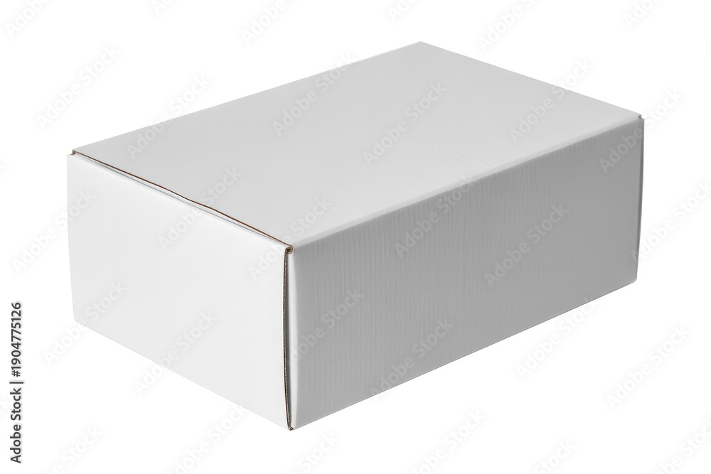 Naklejka premium A white cardboard box with a simple rectangular shape and clean lines in a box