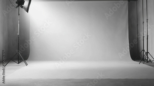 Empty Photo Studio Setup Ready for Shoot.