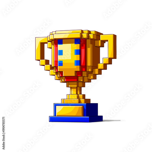 Golden Pixel Trophy Icon