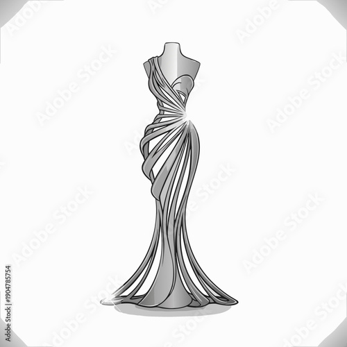 Elegant Evening Gown Illustration