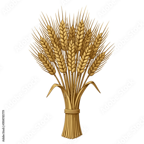 Golden Wheat Ears Illustration