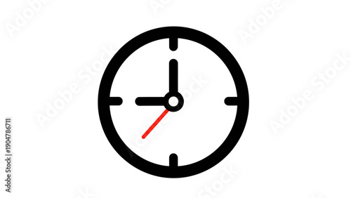 Time Management and Deadline Clock Icon. Simple Analog Watch Symbol for Scheduling, Business Hours, and Appointment Graphics.