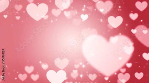 Romantic Red Hearts Bokeh Background, valentine background concept